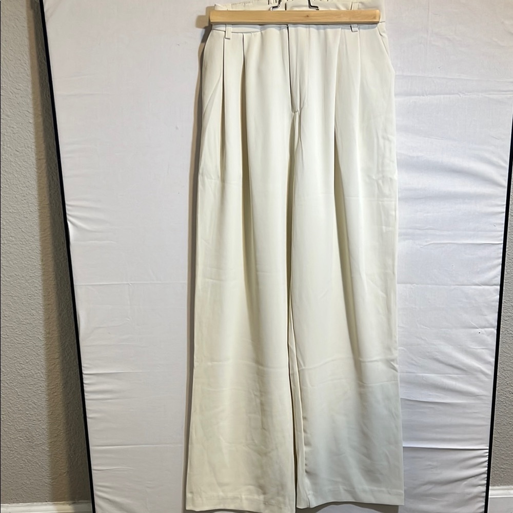 Murra Elegant Cream Wide-Leg Trousers